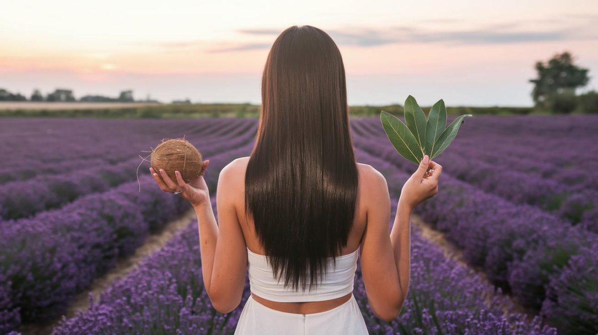 Dites adieu aux pellicules avec l'huile de coco et le laurier pour des cheveux revitalisés