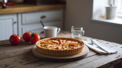 Quiche à la tomate et au chèvre : idéale pour un repas familial économique