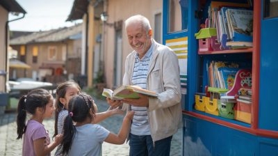 Un retraité italien apporte des livres et des sourires aux enfants avec sa bibliothèque mobile